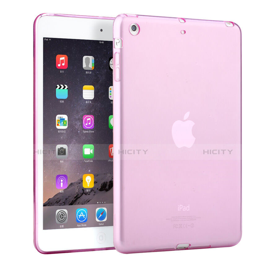 Coque Ultra Slim Silicone Souple Transparente pour Apple iPad Mini 2 Rose Plus