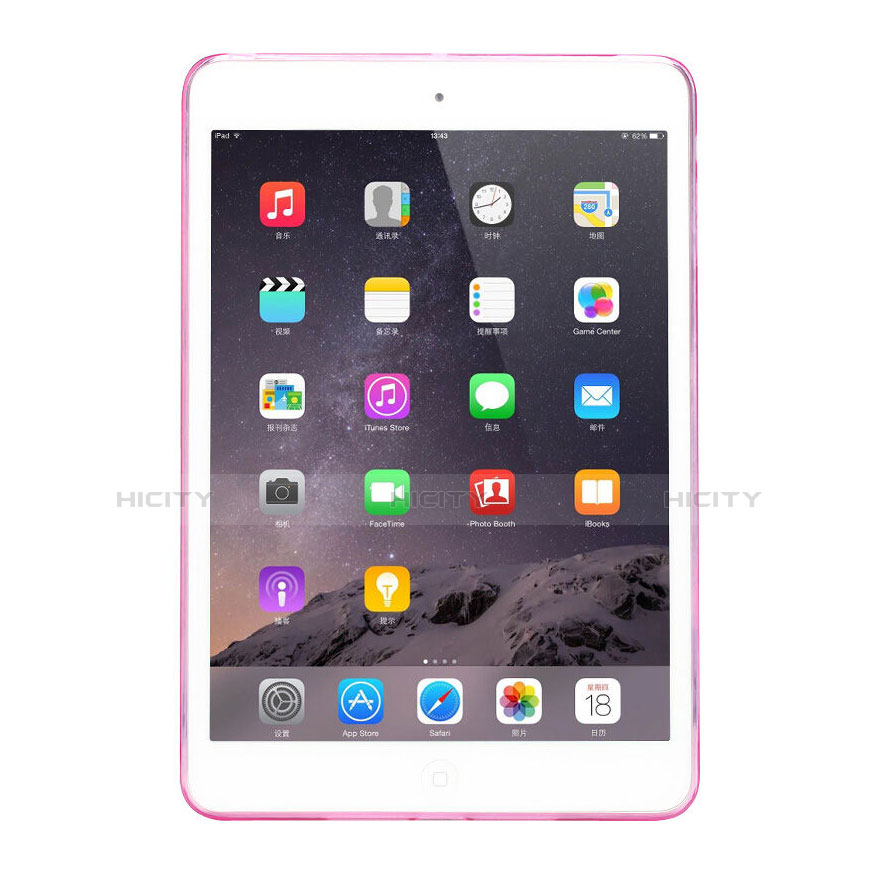 Coque Ultra Slim Silicone Souple Transparente pour Apple iPad Mini 2 Rose Plus