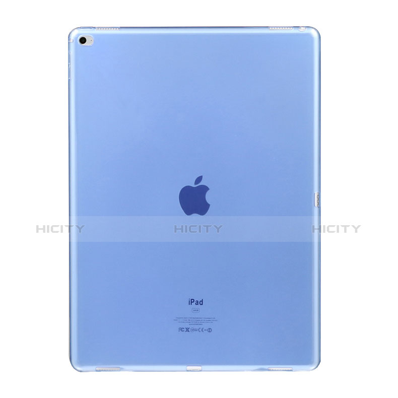 Coque Ultra Slim Silicone Souple Transparente pour Apple iPad Pro 12.9 Bleu Plus