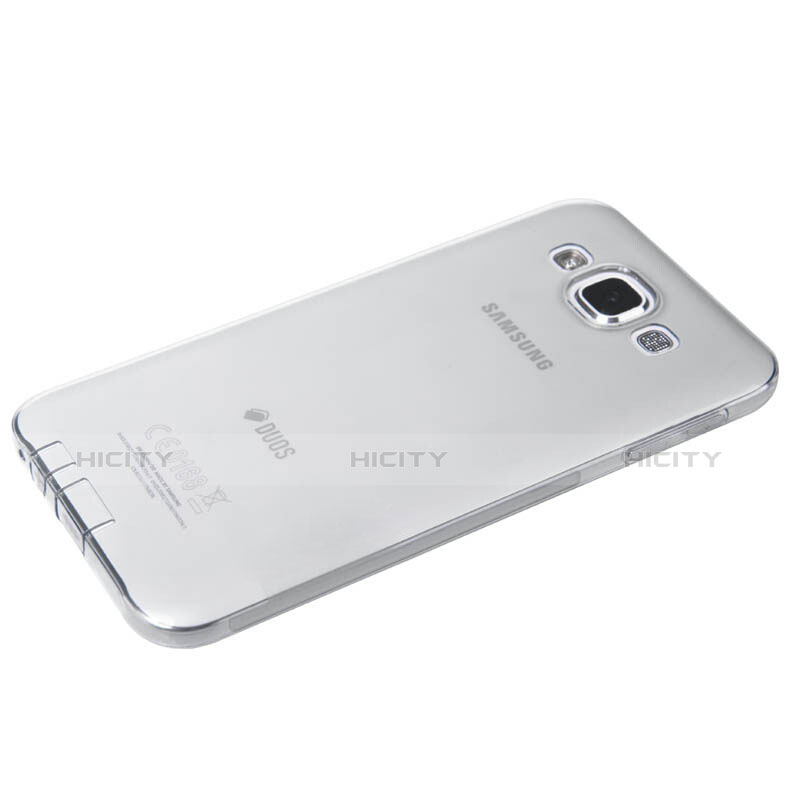 Coque Ultra Slim Silicone Souple Transparente pour Samsung Galaxy E5 SM-E500F E500H Gris Plus