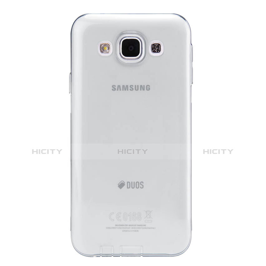 Coque Ultra Slim Silicone Souple Transparente pour Samsung Galaxy E5 SM-E500F E500H Gris Plus