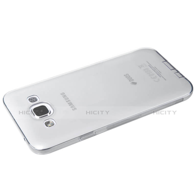 Coque Ultra Slim Silicone Souple Transparente pour Samsung Galaxy E5 SM-E500F E500H Gris Plus