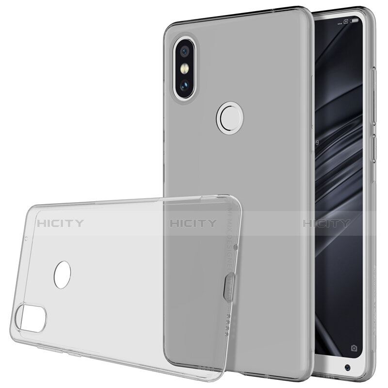 Coque Ultra Slim Silicone Souple Transparente pour Xiaomi Mi Mix 2S Gris Plus