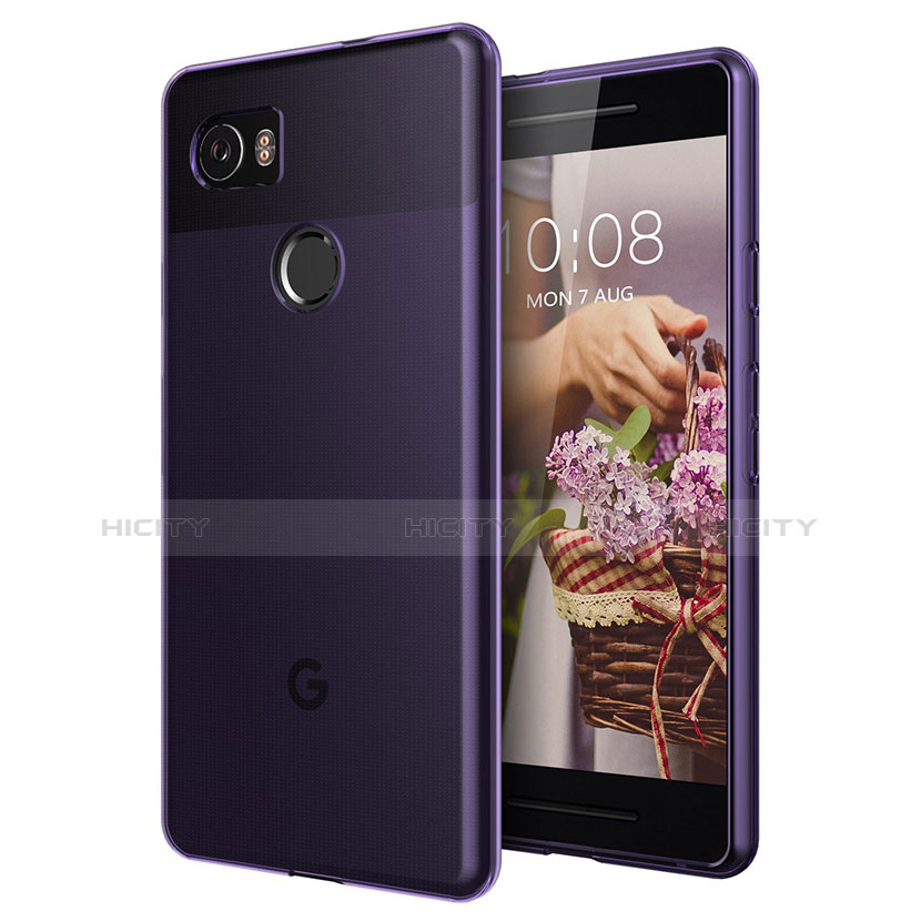 Coque Ultra Slim TPU Souple Transparente pour Google Pixel 2 XL Violet Plus