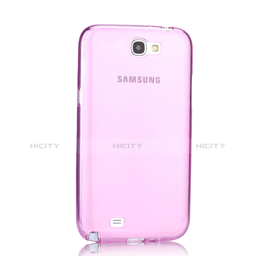 Coque Ultra Slim TPU Souple Transparente pour Samsung Galaxy Note 2 N7100 N7105 Rose Plus