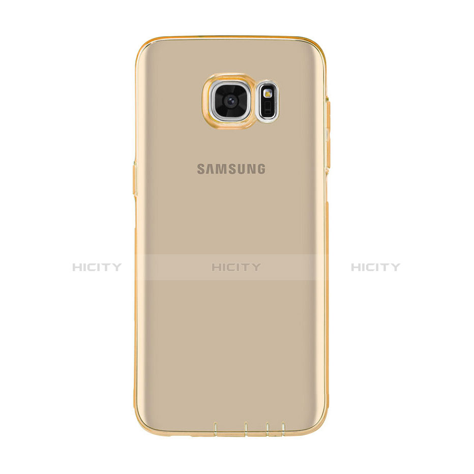 Coque Ultra Slim TPU Souple Transparente pour Samsung Galaxy S7 Edge G935F Or Plus