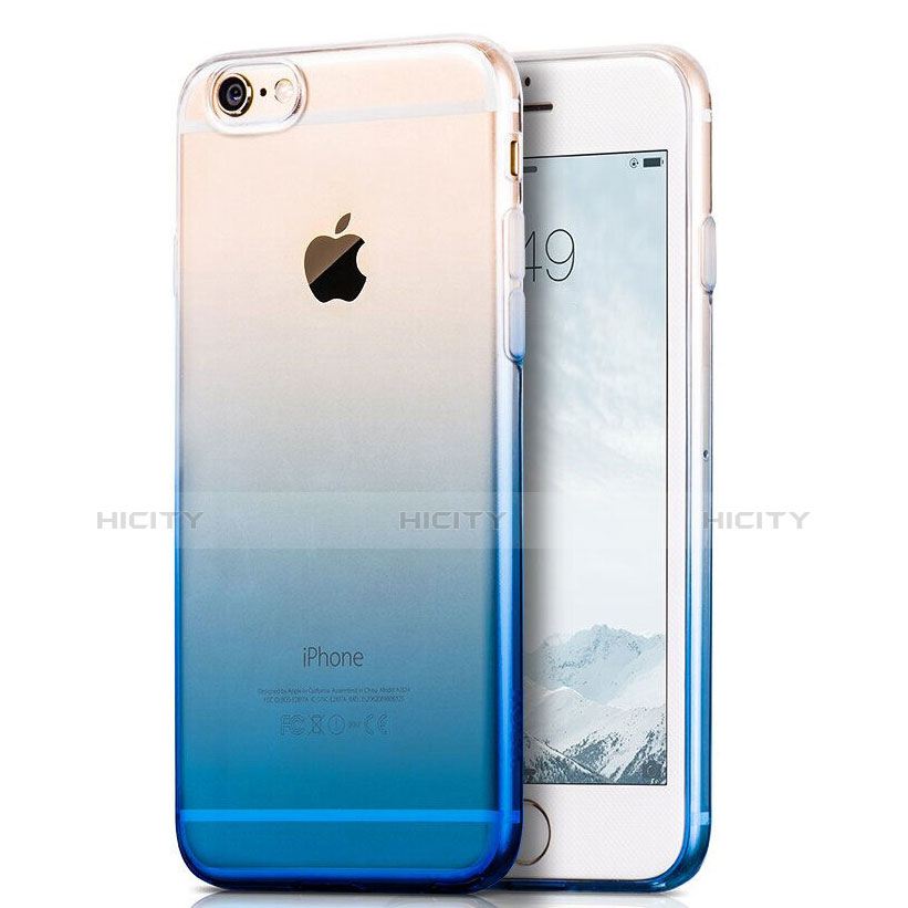 Coque Ultra Slim Transparente Souple Degrade pour Apple iPhone 6 Plus Bleu Plus