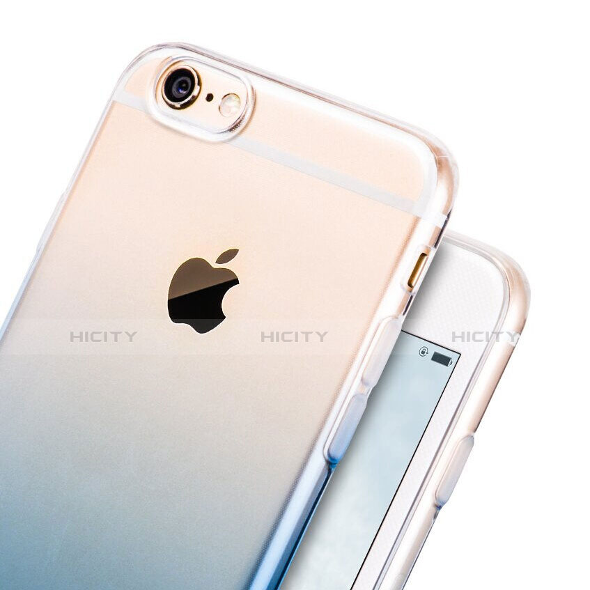 Coque Ultra Slim Transparente Souple Degrade pour Apple iPhone 6 Plus Bleu Plus