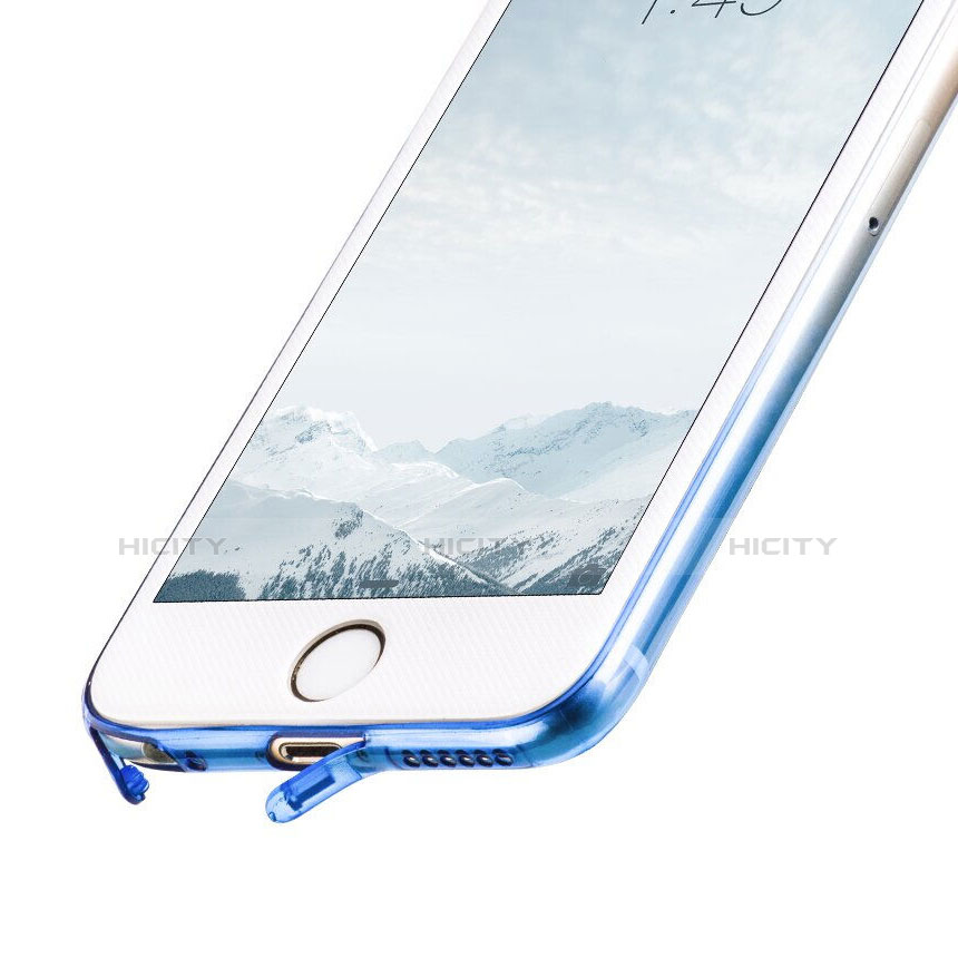 Coque Ultra Slim Transparente Souple Degrade pour Apple iPhone 6 Plus Bleu Plus