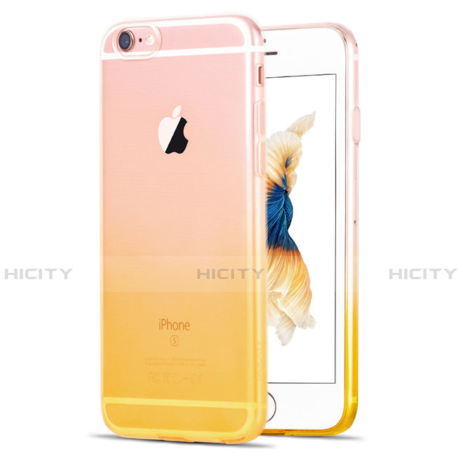 Coque Ultra Slim Transparente Souple Degrade pour Apple iPhone 6S Jaune Plus