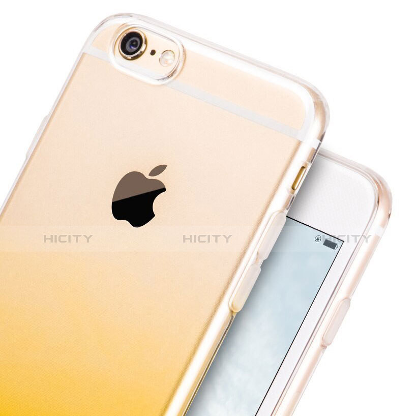 Coque Ultra Slim Transparente Souple Degrade pour Apple iPhone 6S Jaune Plus