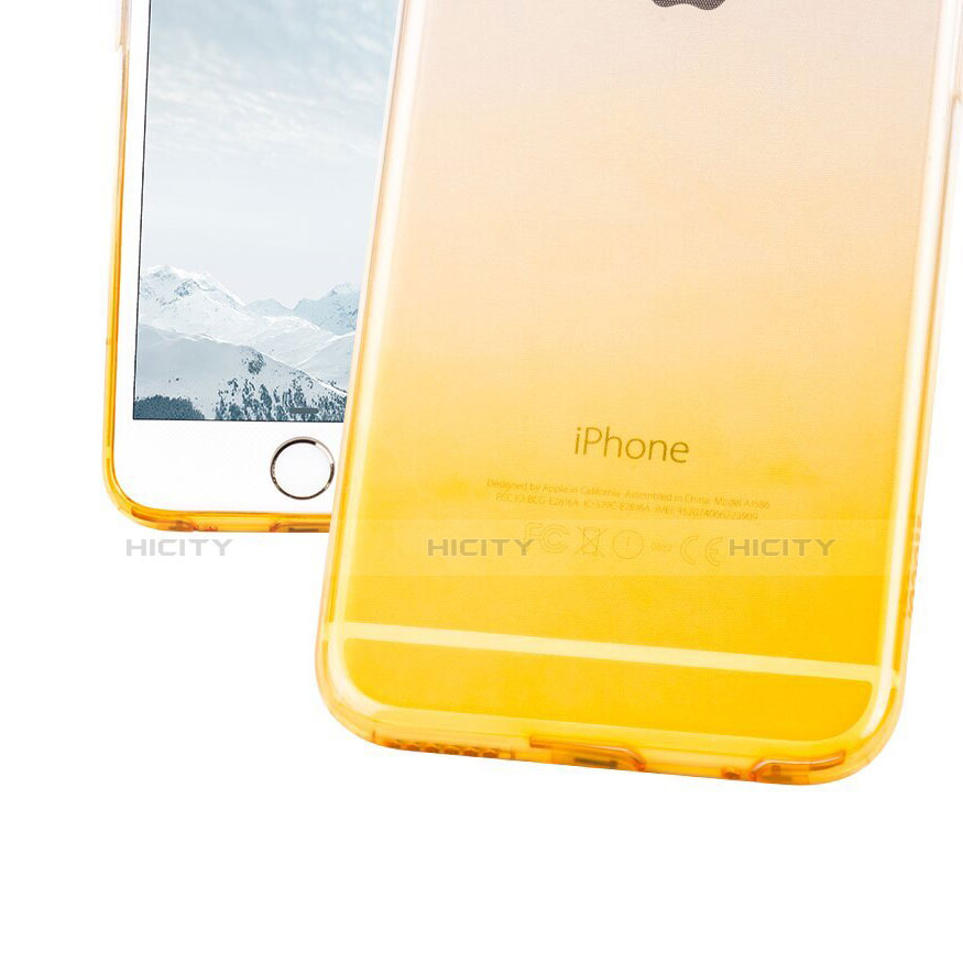 Coque Ultra Slim Transparente Souple Degrade pour Apple iPhone 6S Jaune Plus