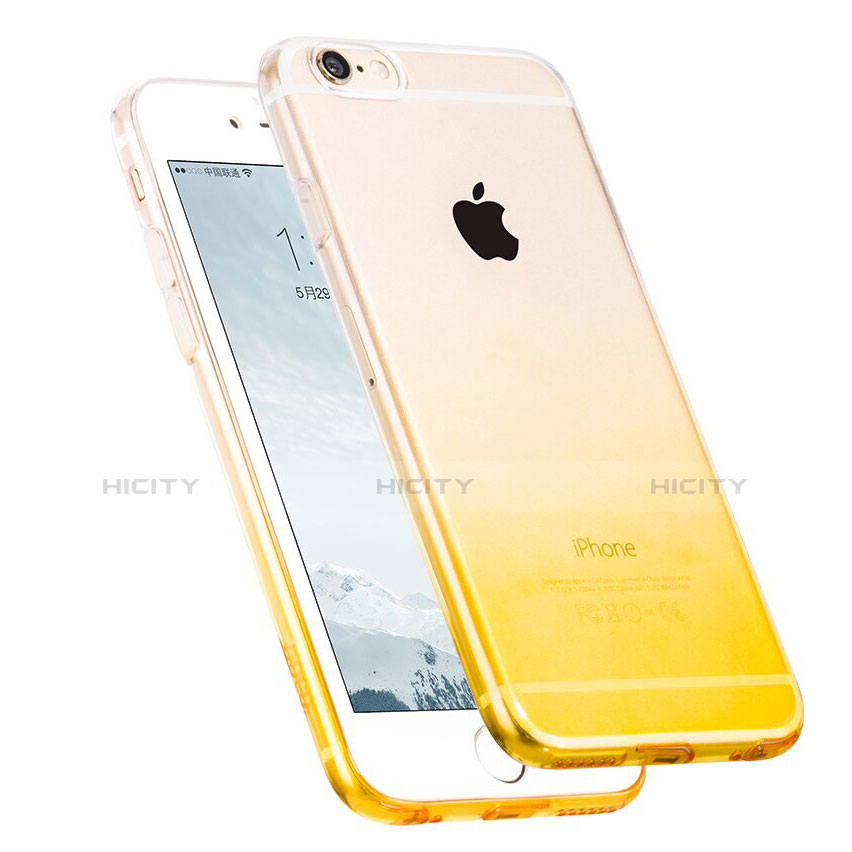 Coque Ultra Slim Transparente Souple Degrade pour Apple iPhone 6S Plus Jaune Plus