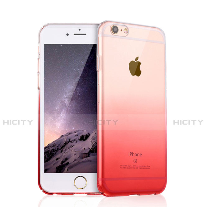 Coque Ultra Slim Transparente Souple Degrade pour Apple iPhone 6S Rouge Plus