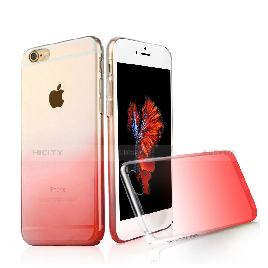 Coque Ultra Slim Transparente Souple Degrade pour Apple iPhone 6S Rouge Plus
