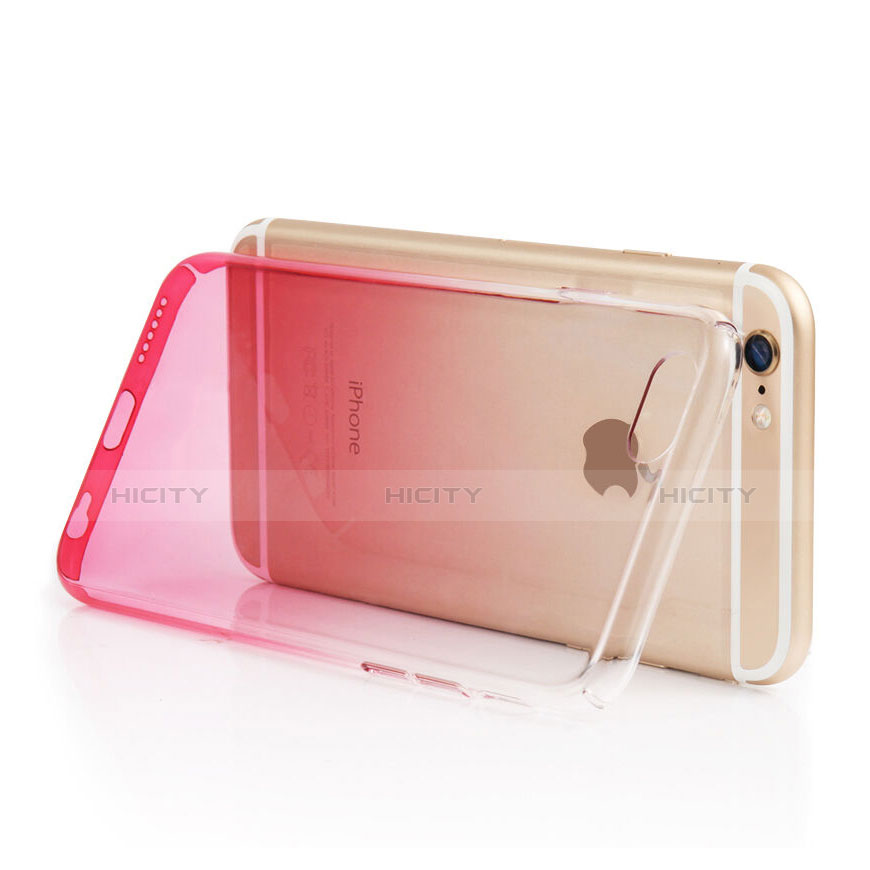 Coque Ultra Slim Transparente Souple Degrade pour Apple iPhone 6S Rouge Plus