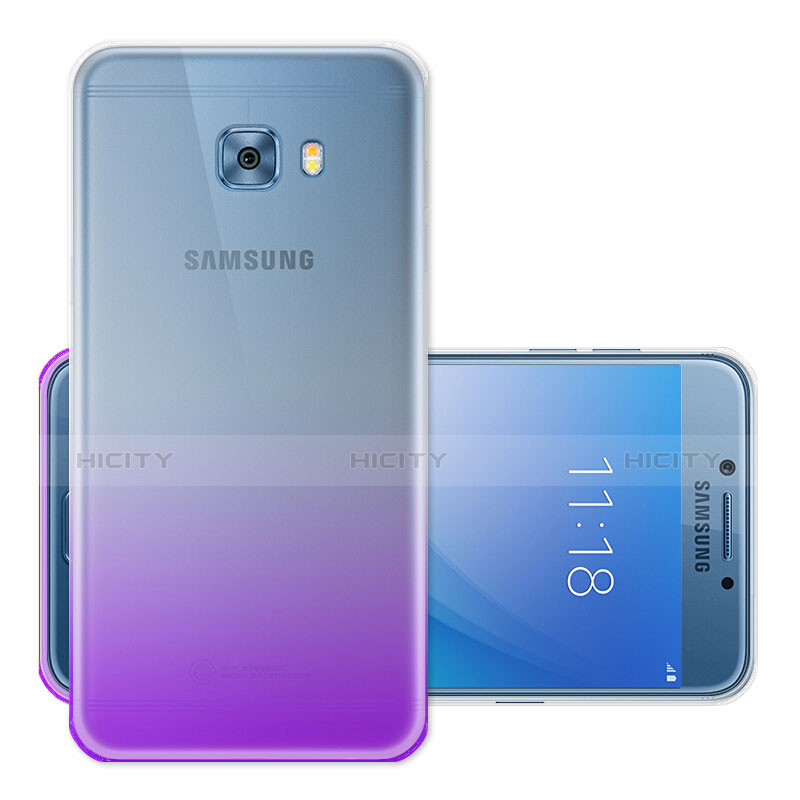 Coque Ultra Slim Transparente Souple Degrade pour Samsung Galaxy C5 Pro C5010 Violet Plus