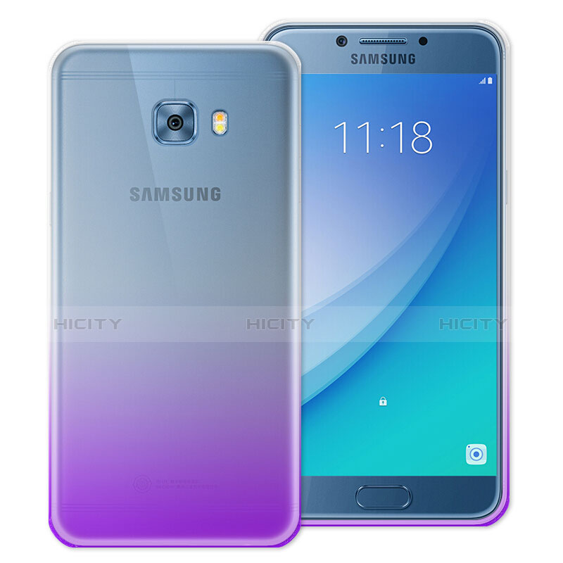 Coque Ultra Slim Transparente Souple Degrade pour Samsung Galaxy C5 Pro C5010 Violet Plus