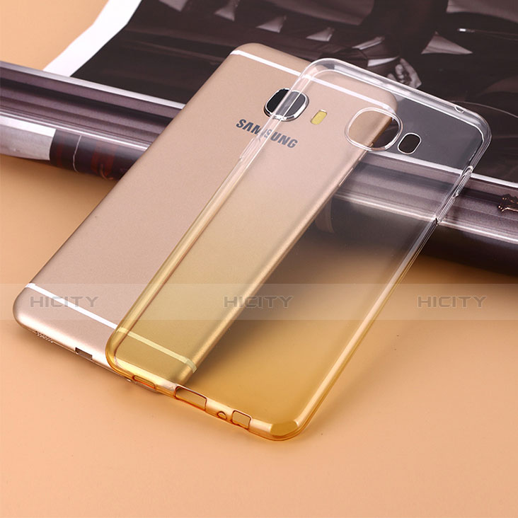 Coque Ultra Slim Transparente Souple Degrade pour Samsung Galaxy C7 SM-C7000 Jaune Plus