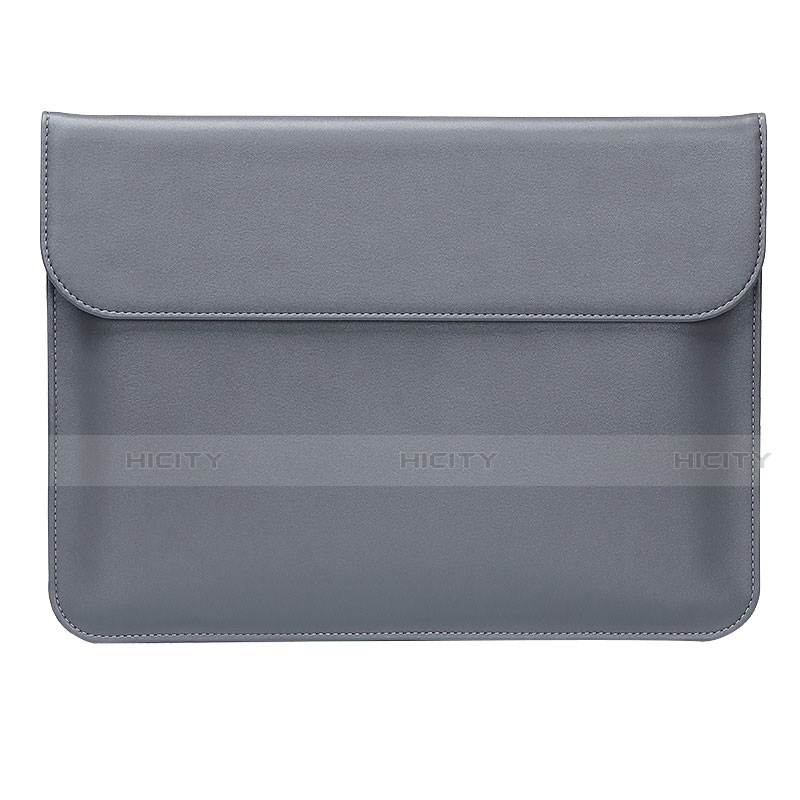 Double Pochette Housse Cuir L02 pour Huawei Honor MagicBook Pro (2020) 16.1 Gris Plus