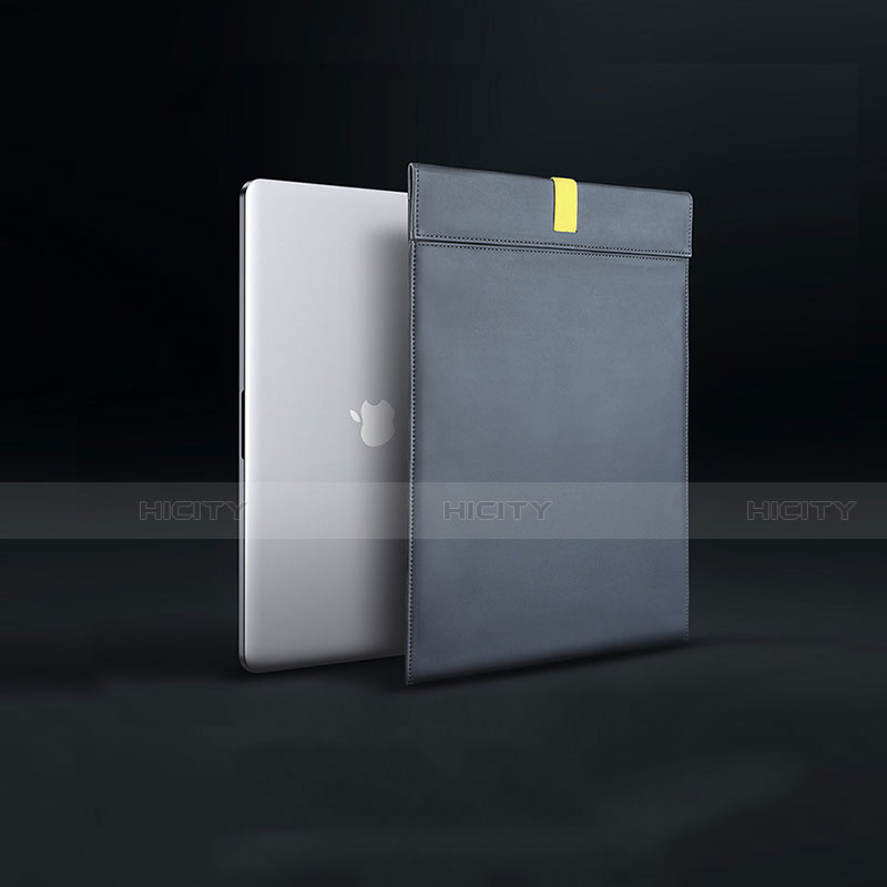 Double Pochette Housse Cuir L03 pour Apple MacBook Pro 13 pouces (2020) Noir Plus