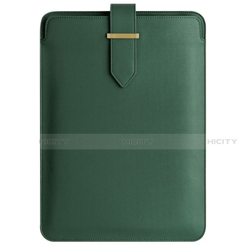 Double Pochette Housse Cuir L04 pour Apple MacBook Pro 15 pouces Vert Plus
