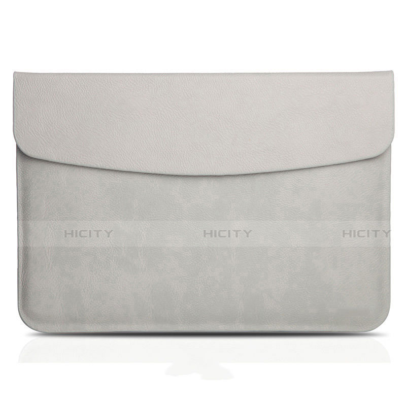 Double Pochette Housse Cuir L06 pour Apple MacBook Air 11 pouces Gris Plus