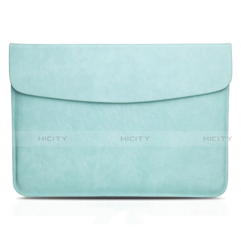 Double Pochette Housse Cuir L06 pour Apple MacBook Air 13.3 pouces (2018) Cyan Plus