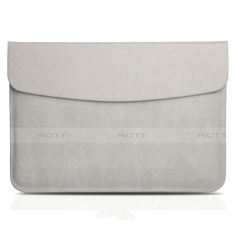 Double Pochette Housse Cuir L06 pour Apple MacBook Pro 13 pouces (2020) Gris Plus