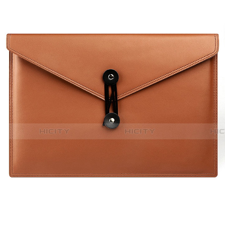 Double Pochette Housse Cuir L08 pour Apple MacBook 12 pouces Marron Plus