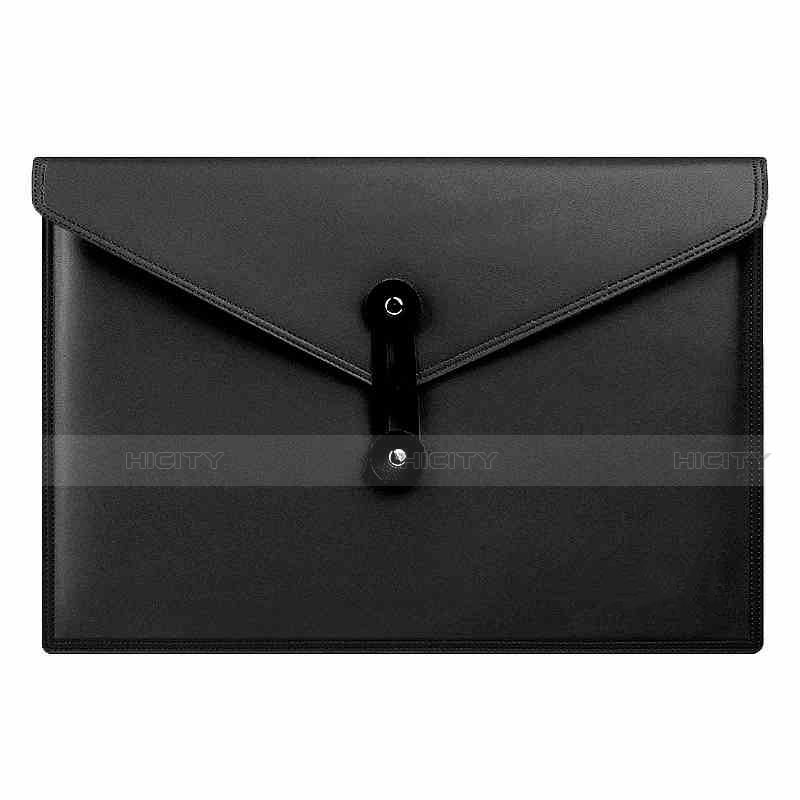 Double Pochette Housse Cuir L08 pour Apple MacBook 12 pouces Noir Plus