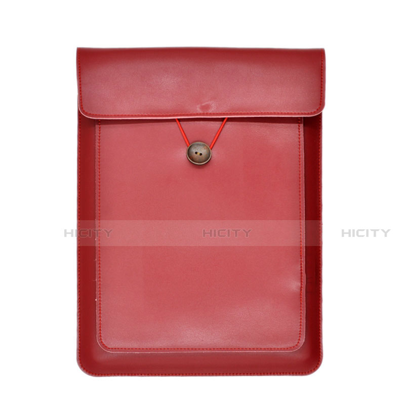 Double Pochette Housse Cuir L09 pour Apple MacBook 12 pouces Rouge Plus