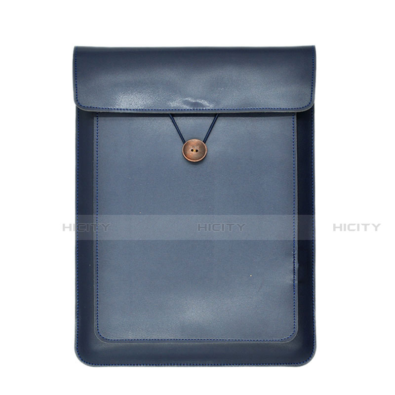 Double Pochette Housse Cuir L09 pour Apple MacBook Air 11 pouces Bleu Plus