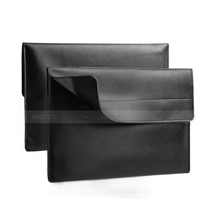 Double Pochette Housse Cuir L11 pour Apple MacBook 12 pouces Noir Plus