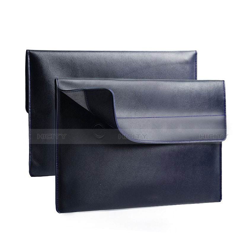 Double Pochette Housse Cuir L11 pour Apple MacBook Air 13.3 pouces (2018) Bleu Plus