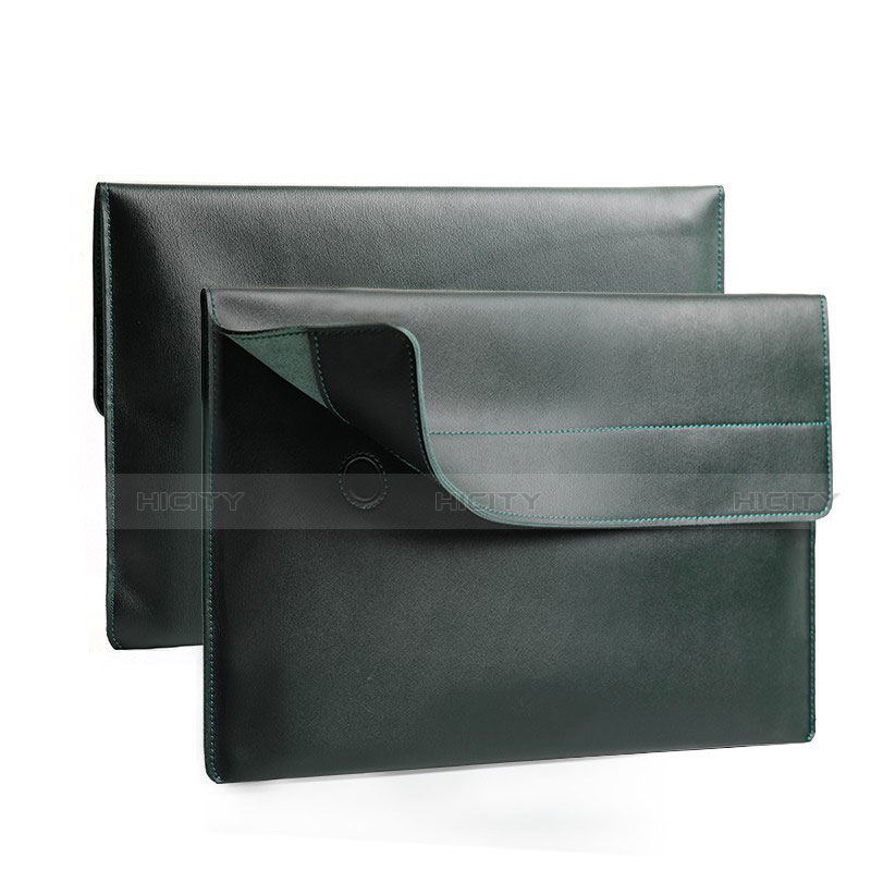 Double Pochette Housse Cuir L11 pour Apple MacBook Air 13 pouces (2020) Vert Plus