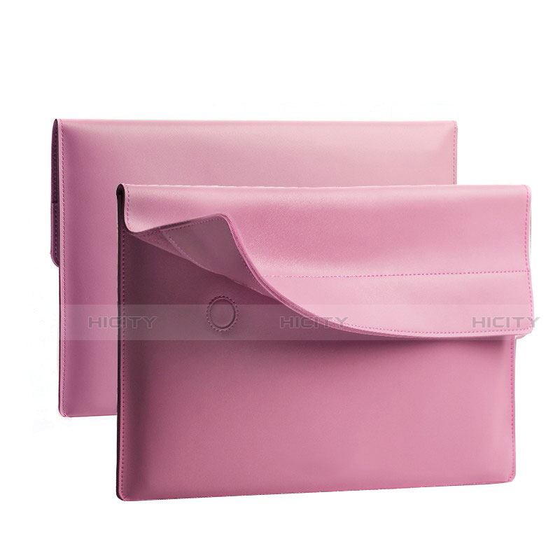 Double Pochette Housse Cuir L11 pour Apple MacBook Pro 13 pouces (2020) Rose Plus