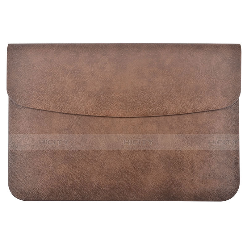 Double Pochette Housse Cuir L15 pour Apple MacBook 12 pouces Marron Plus