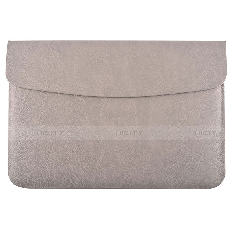 Double Pochette Housse Cuir L15 pour Apple MacBook Air 13.3 pouces (2018) Gris Plus