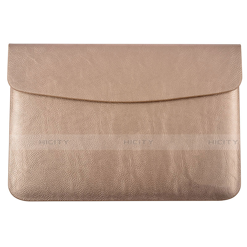 Double Pochette Housse Cuir L15 pour Apple MacBook Air 13.3 pouces (2018) Or Plus