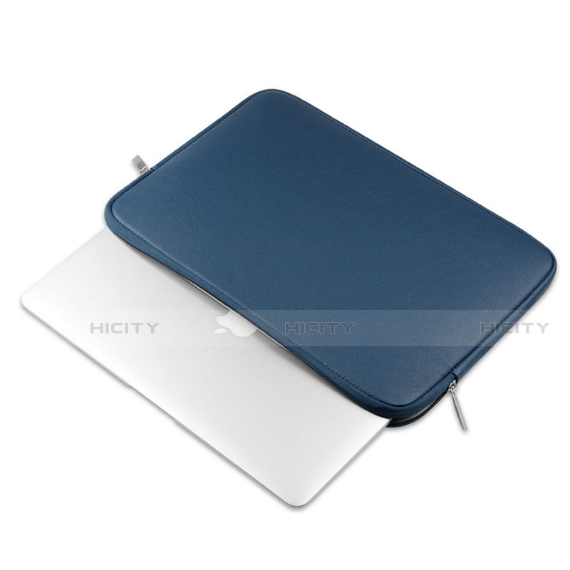 Double Pochette Housse Cuir L16 pour Apple MacBook Air 13 pouces (2020) Bleu Plus