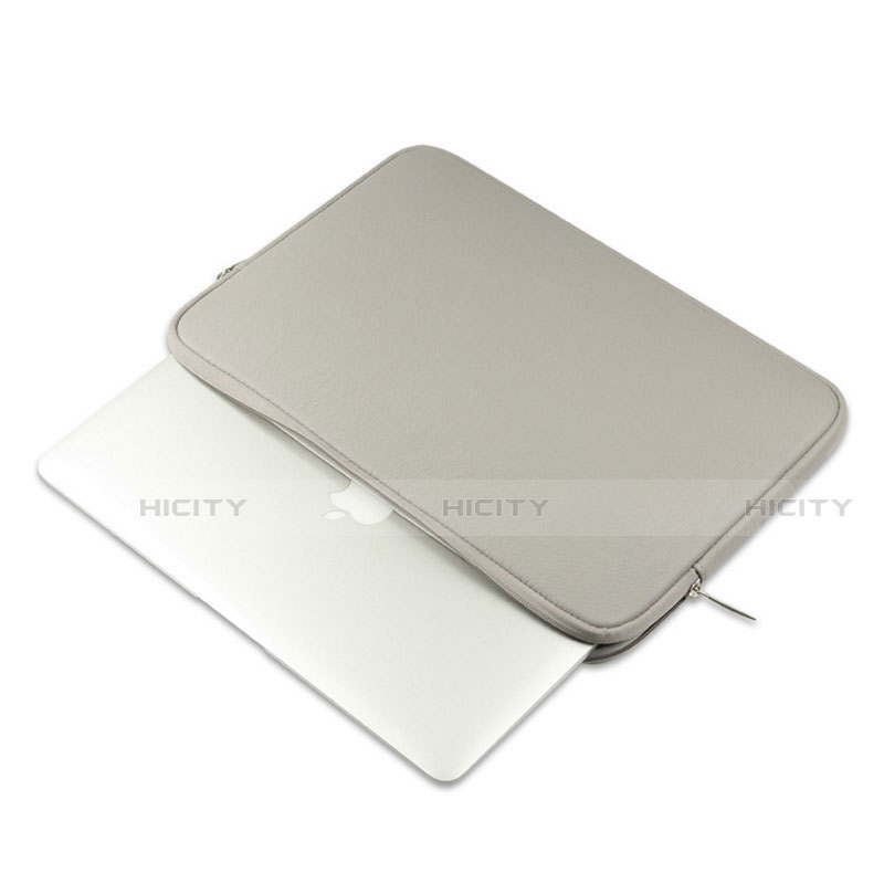 Double Pochette Housse Cuir L16 pour Apple MacBook Pro 15 pouces Retina Gris Plus
