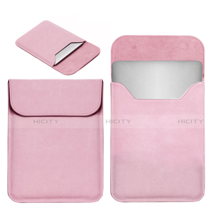 Double Pochette Housse Cuir L19 pour Apple MacBook Air 13.3 pouces (2018) Rose Plus