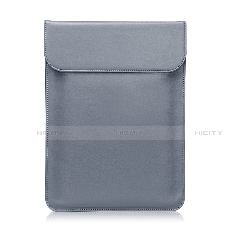 Double Pochette Housse Cuir L21 pour Apple MacBook Air 13.3 pouces (2018) Gris Plus