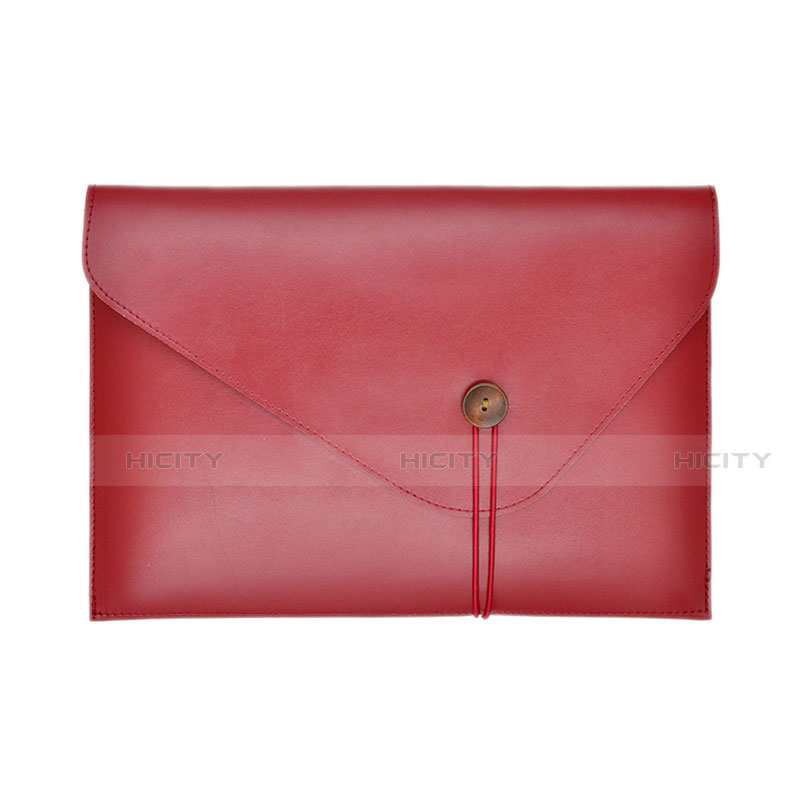 Double Pochette Housse Cuir L22 pour Apple MacBook Air 13.3 pouces (2018) Rouge Plus