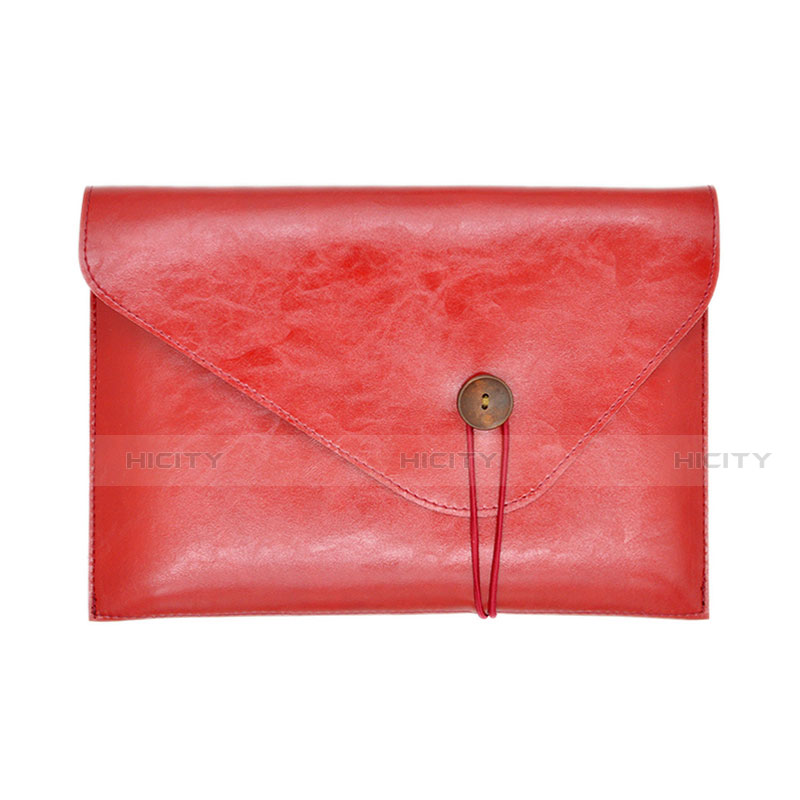 Double Pochette Housse Cuir L23 pour Apple MacBook 12 pouces Rouge Plus