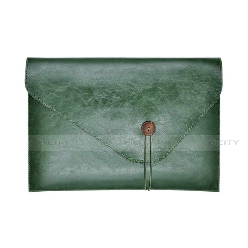 Double Pochette Housse Cuir L23 pour Apple MacBook 12 pouces Vert Plus