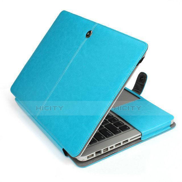 Double Pochette Housse Cuir L24 pour Apple MacBook Air 13.3 pouces (2018) Bleu Ciel Plus