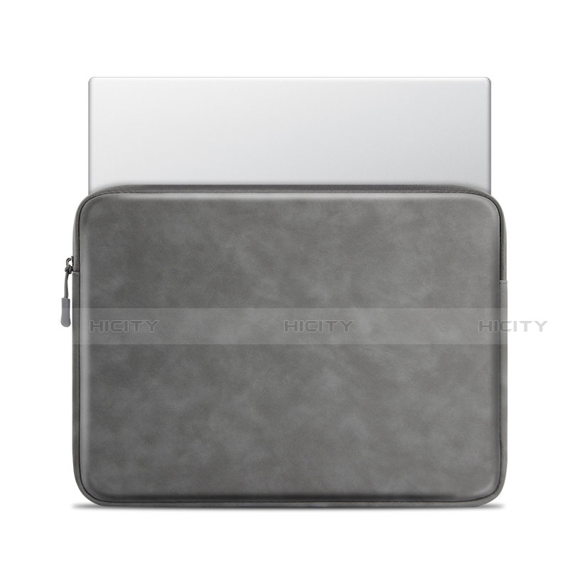 Double Pochette Housse Cuir pour Samsung Galaxy Book Flex 13.3 NP930QCG Gris Plus