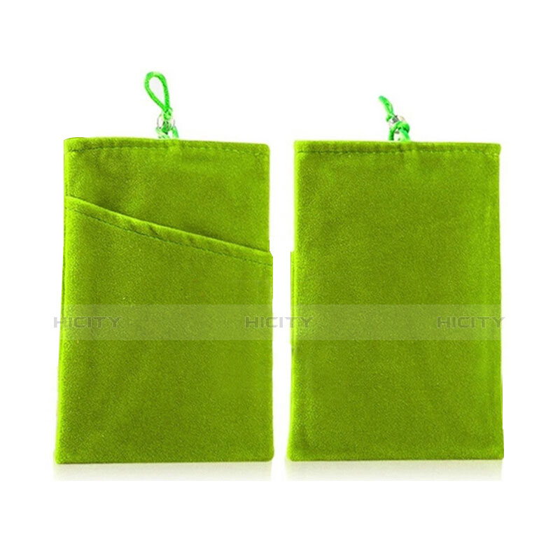 Double Pochette Housse Velour Universel Vert Plus